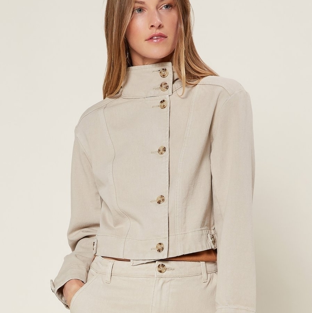 CURRENT AIR LOS ANGELES | High Neck Cropped Trucker Jacket